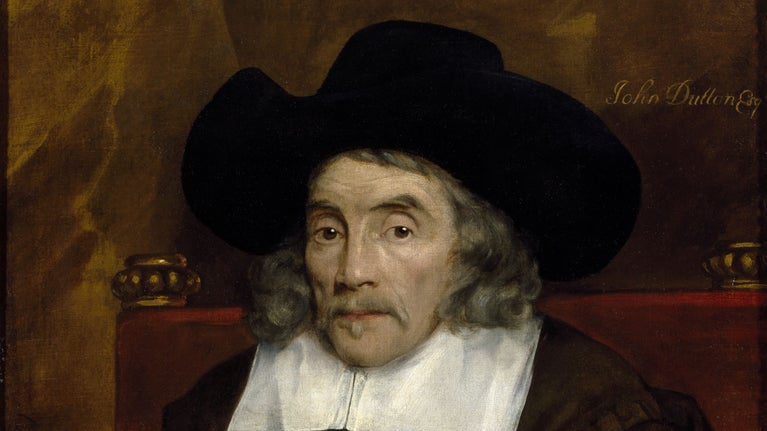 Oil painting on canvas, John 'Crump' Dutton, MP (1594–1656/7) attributed to Francis Cleyn (Rostock 1582–London 1658) with inscription on canvas
